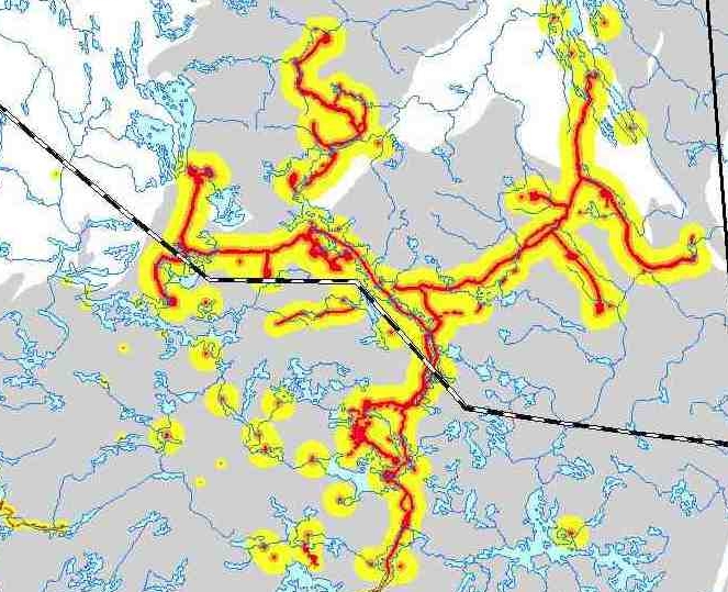 Bathurst Inlet Port and Road Induced Development High GLOBIO Scenario